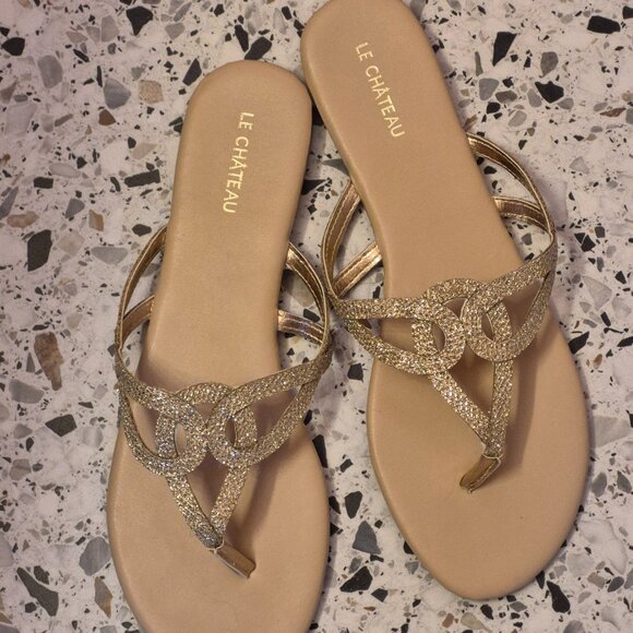 Le Chateau Glittering Sandals - Picture 1 of 4